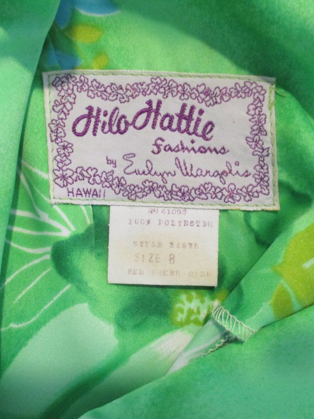 Handmade by Hilo Hattie!! Palazzo Lime Romper size 8 Vintage 60s - Picture 3 of 7